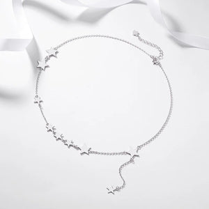 925 Silver Stars Choker Necklace for Women