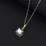 925 Silver Necklace with Austria Crystal Plated Chain for Women