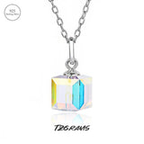 925 Silver Necklace with Austria Crystal Plated Chain for Women