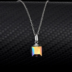 925 Silver Necklace with Austria Crystal Plated Chain for Women