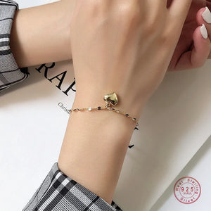 925 Silver Love Pendant Bracelet for Women Friendship Gift