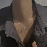 925 Silver Opal Stars Choker Necklace Light Zircon Pendants Girl Gift NK142