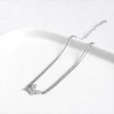 925 Silver Butterfly Crystal Bracelet Double Round Bead