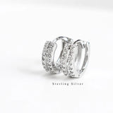 925 Silver Crystal Earrings Wedding Party Ear Clips
