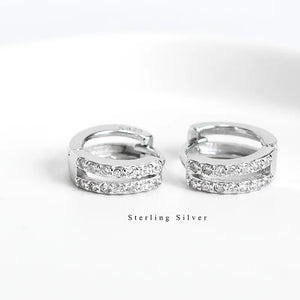 925 Silver Crystal Earrings Wedding Party Ear Clips