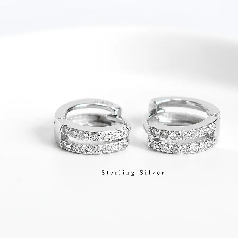 925 Silver Crystal Earrings Wedding Party Ear Clips