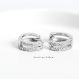 925 Silver Crystal Earrings Wedding Party Ear Clips
