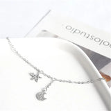 Sterling Silver Zircon Star Moon Bracelet Women Jewelry