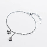 Sterling Silver Zircon Star Moon Bracelet Women Jewelry