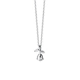 925 Silver Rose Flower Pendant Necklace Romantic Wedding Jewelry