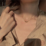 925 Silver Golden Bean Pendant 14k Chain Necklace Women Party Jewelry