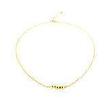 925 Silver Golden Bean Pendant 14k Chain Necklace Women Party Jewelry
