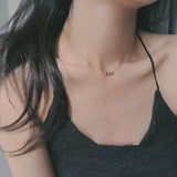 925 Silver Golden Bean Pendant 14k Chain Necklace Women Party Jewelry