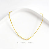 925 Silver Round Beads Bracelet Snake Bone Chain Party Jewelry