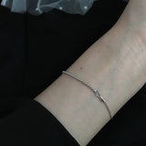 925 Silver Round Beads Bracelet Snake Bone Chain Party Jewelry