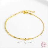 925 Silver Round Beads Bracelet Snake Bone Chain Party Jewelry