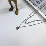 925 Silver Double-layer Necklace Retro Jewelry Hypoallergenic