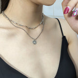 925 Silver Double-layer Necklace Retro Jewelry Hypoallergenic