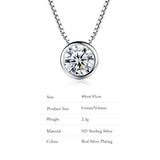 925 Sterling Silver CZ Charms Link Necklace Plated Chain Jewelry