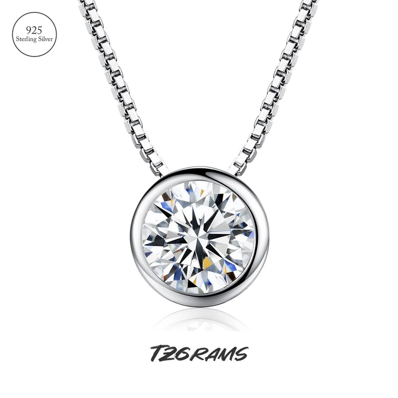 925 Sterling Silver CZ Charms Link Necklace Plated Chain Jewelry