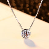 925 Sterling Silver CZ Charms Link Necklace Plated Chain Jewelry