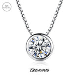 925 Sterling Silver CZ Charms Link Necklace Plated Chain Jewelry
