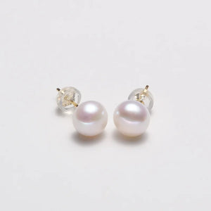 925 Silver Freshwater Pearl Stud Earrings Light Temperament Jewelry Gift