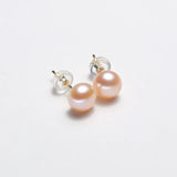 925 Silver Freshwater Pearl Stud Earrings Light Temperament Jewelry Gift