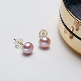 925 Silver Freshwater Pearl Stud Earrings Light Temperament Jewelry Gift