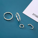 925 Silver Hoop Earrings Lab Diamond Fine Jewelry