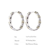 925 Silver Hoop Earrings Lab Diamond Fine Jewelry