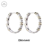 925 Silver Hoop Earrings Lab Diamond Fine Jewelry
