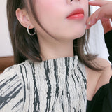 925 Silver Hoop Earrings Lab Diamond Fine Jewelry