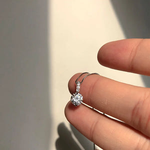925 Silver Zircon Necklace Pendant - Birthday Wedding Party Jewelry