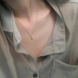 925 Silver Zircon Necklace Pendant - Birthday Wedding Party Jewelry