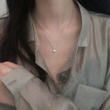 925 Silver Zircon Necklace Pendant - Birthday Wedding Party Jewelry