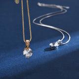 925 Silver Zircon Necklace Pendant - Birthday Wedding Party Jewelry