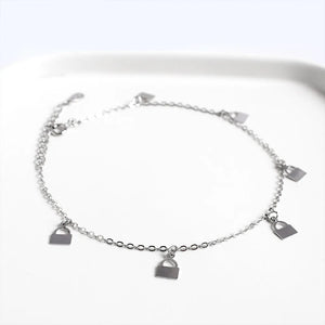 925 Silver Ruyi Lock Pendant Anklet for Women, Bikini Jewelry, Gift