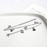 925 Silver Ruyi Lock Pendant Anklet for Women, Bikini Jewelry, Gift