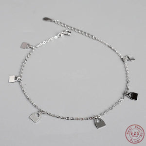 925 Silver Ruyi Lock Pendant Anklet for Women, Bikini Jewelry, Gift