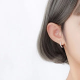 925 Silver Shimmering Row Crystal Hug Earrings For Women