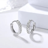 925 Silver Shimmering Row Crystal Hug Earrings For Women
