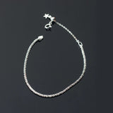 925 Silver Chain Bracelet Minimalist Adjustable Charm Wedding Party Jewelry