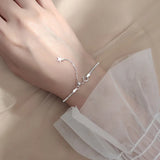 925 Silver Chain Bracelet Minimalist Adjustable Charm Wedding Party Jewelry