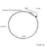 925 Silver Chain Bracelet Minimalist Adjustable Charm Wedding Party Jewelry