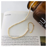 925 Silver Short Chocker Necklace w/ Baroque Pearl