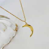925 Silver Crescent Pendant Clavicle Necklace Women Jewelry