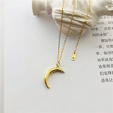 925 Silver Crescent Pendant Clavicle Necklace Women Jewelry