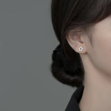 925 Silver Small Earrings Shell Beads Synthetic Pearls