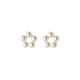 925 Silver Small Earrings Shell Beads Synthetic Pearls